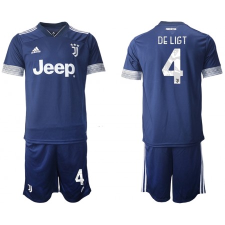 Billiga Fotbollströjor Juventus Matthijs de Ligt 4 Barn Borta tröja 2020/21 Kortärmad